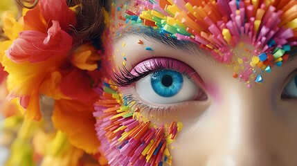 Vibrant Beauty: Close-Up Cosmetics and Fashion Details