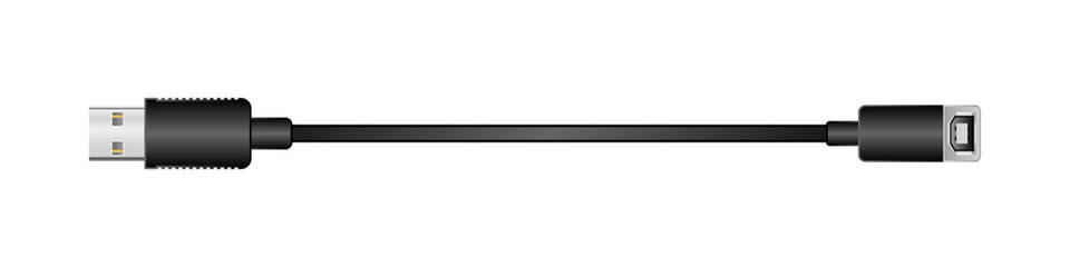 横向きの変換ケーブル_USB Type-A 2.0_オス_USB Type-B 2.0_メス