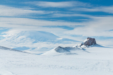 Mount Erebus and Castle Rock on Ross Island, Antartica © Jeremy Thorburn