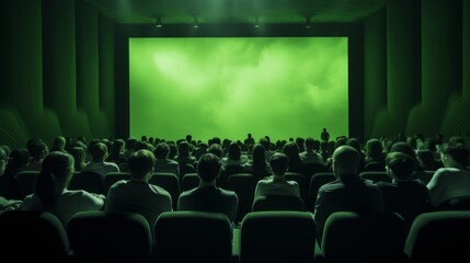 Green Screen in Movie Theater - obrazy, fototapety, plakaty
