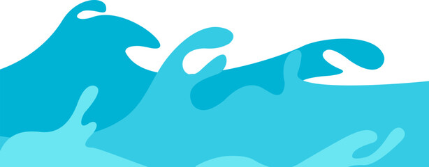 Fototapeta premium Splash Wave Sea Corner Border