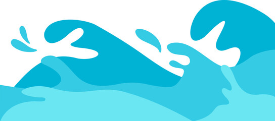 Splash Wave Sea Corner Border