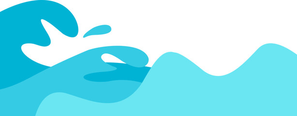 Naklejka premium Splash Wave Sea Corner Border