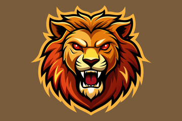 Angry lion head logo vector illustration 
