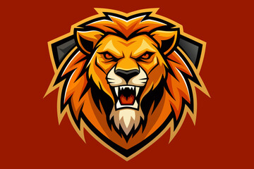 Angry lion head logo vector illustration 