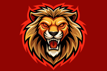 Angry lion head logo vector illustration 