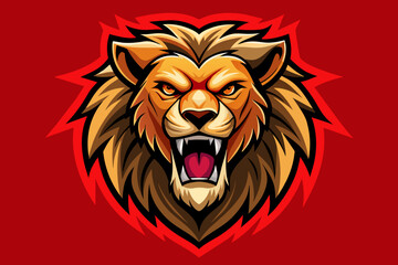 Angry lion head logo vector illustration 