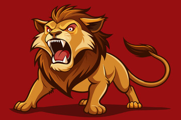 Angry  lion cartoon vector isolated