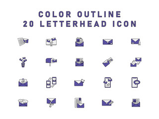 Collection Of Vector Icons Of Letter And Envelope For Modern Concepts, Web And Apps.