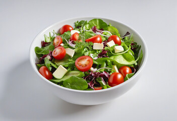 fresh salad in a bowl isolated on transparent background