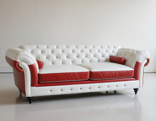 luxury 3d sofa with Red and white leather