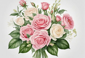 Illustration of bouquet on white background