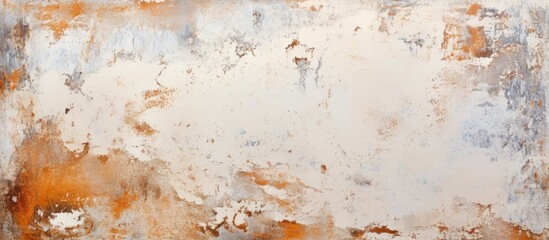 Weathered Urban Wall Showing Signs of Deterioration with Flakes of White and Orange Paint