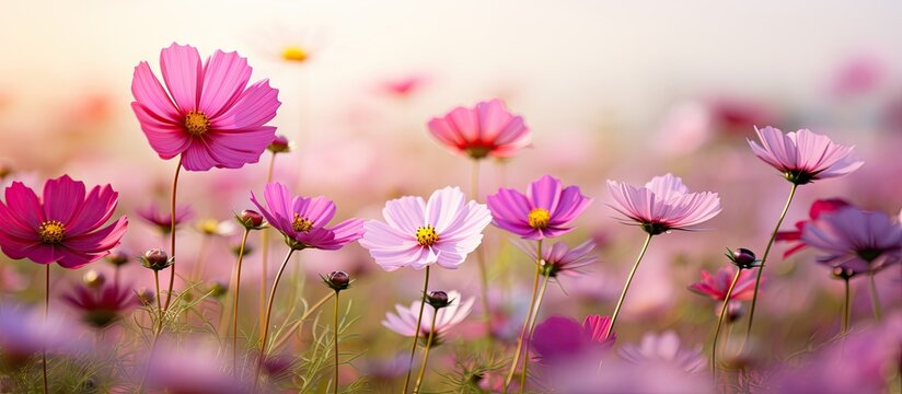 Blissful Pink Blossoms Dancing in a Sunlit Field of Radiant Spring Beauty