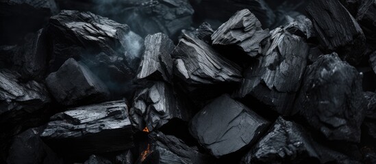 Burning Coal Heap: Intense Fire in a Pile of Darkened Fossil Fuel