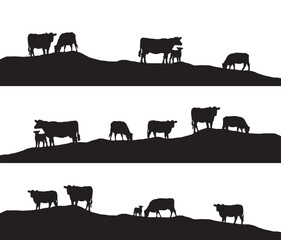 Sri Krishna and cows Silhouette © ramachandra