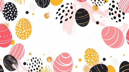 Easter Sale Concept with Pink and Gold Eggs