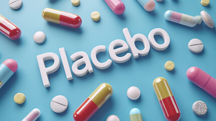 Colorful Pills and Placebo Text - 753519513