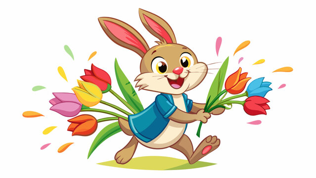 easter bunny with flower