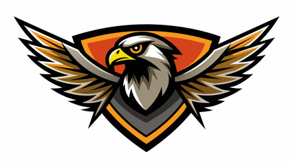  eagle with shield logo vector 