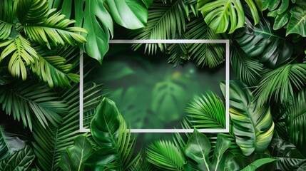 Nature background with white stroke frame