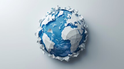 Papercraft planet Earth - obrazy, fototapety, plakaty