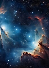 Obraz na płótnie Canvas Deep blue night sky universe with stars, nebula and galaxy