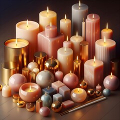 Group of different candles