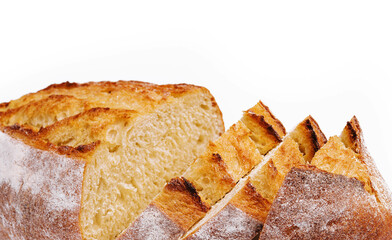 sliced bread isolated on white background