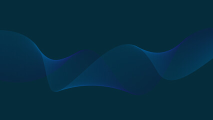 Abstract Blue Gradient Wave on Dark Blue Background