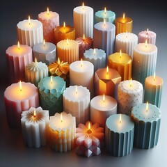 Group of burning candles High definition 