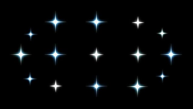 sparkling stars Shine animation.Shimmering ligh,magic flash or glitter motion explosion animated effect.
 Glow twinkle movement timeline, energy explosion video.