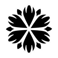 abstract geometric ornamental flower head, geometric black symmetric floral decoration