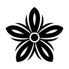 abstract geometric ornamental flower head, geometric black symmetric floral decoration