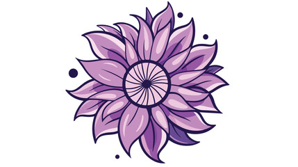 Vector doodle flower with round leaves.