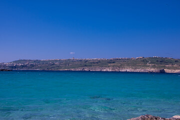 Fototapeta na wymiar The magical Blue Lagoon, Comino island, Malta