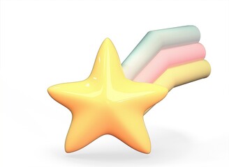 Obraz premium cartoon star on a white background 3D rendering