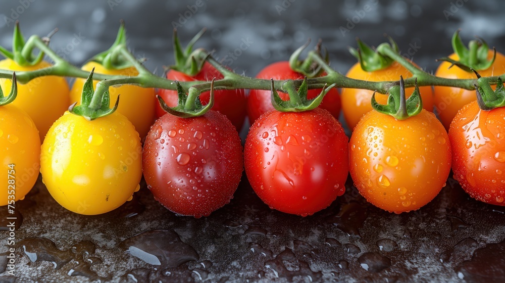 Canvas Prints colorful wet cherry tomatoes