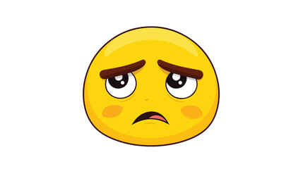Sad emoji face flat style icon design Cartoon expres