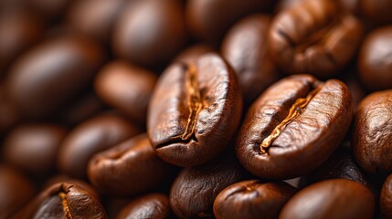 Naklejka premium background of roasted coffee beans