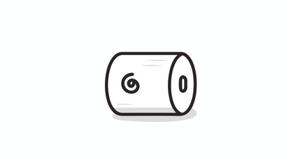 Simple toilet paper line icon. Stroke pictogram. vector