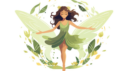 Spirits of nature - young girl fairy - symbol forces