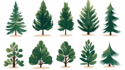 Spruce tree symbols christmas tree Flat vector illustration - obrazy, fototapety, plakaty