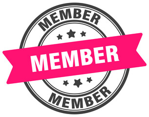 member stamp. member label on transparent background. round sign