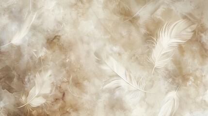 Elegant feather pattern on a soft, muted background