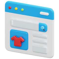 online shopping 3d render icon illustration