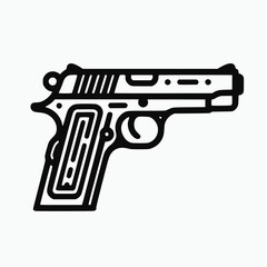 gun pistol vector isolated on background