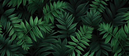 Foto op Plexiglas Seamless pattern with tropical fern leaves Exotic plant illustration for eco fashion © LukaszDesign