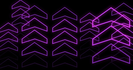 Arrows growing rapidly economic financial stock exchange motion loop. Futuristic technology artificial intelligence overlay. Big numbers going up social media business data achievement chart graph.