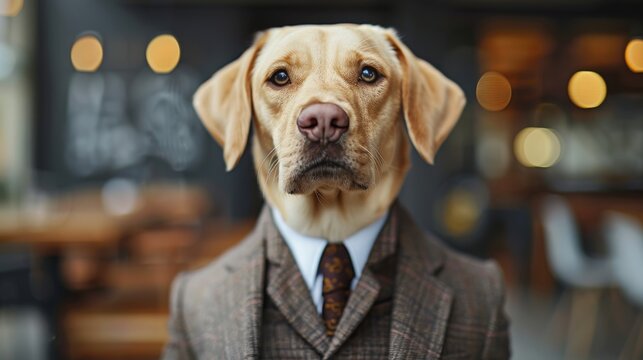スーツを着た犬,Generative AI AI画像